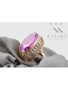 Anillo Joyería vintage Amatista Oro rosa antiguo original de 14k vrc129r